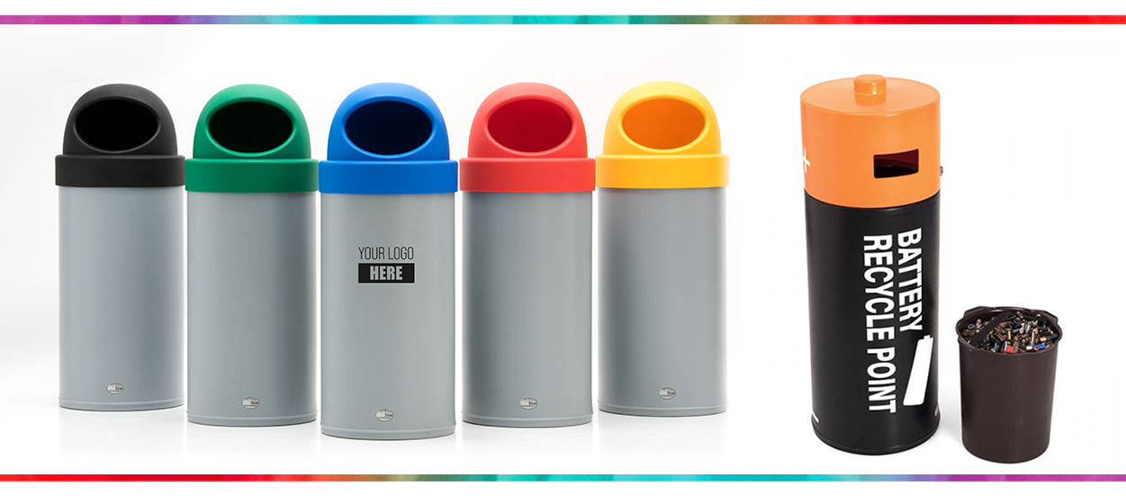 Colour litter bins recycling bins