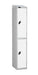 two door steel locker white doors sloping top