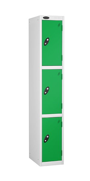 3 Door Mild Steel Lockers in green