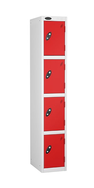 4 door metal locker red