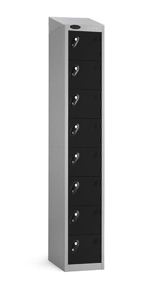 8 black door front sports locker sloping top