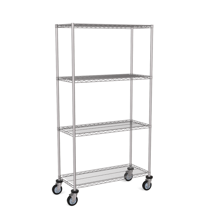 mobile 4 tier wire shelving