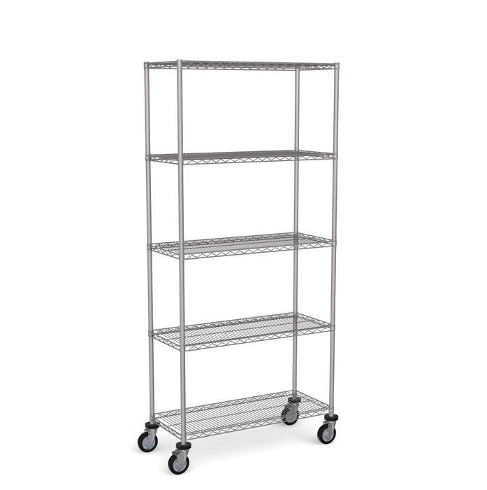 Stainless Steel Wire Shelving - Mobile Unit 1950mm High