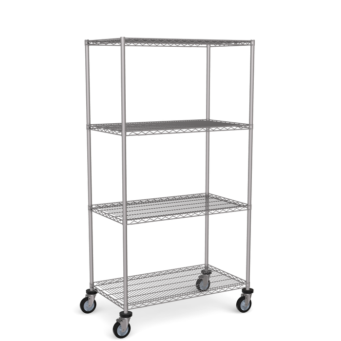 Stainless Steel Wire Shelving - Mobile Unit 1800mm High