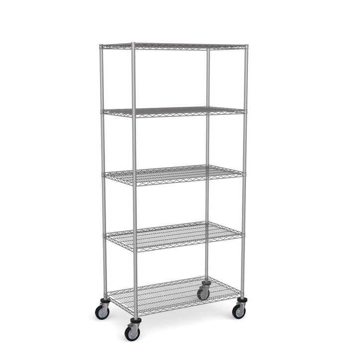 Stainless Steel Wire Shelving - Mobile Unit 1950mm High