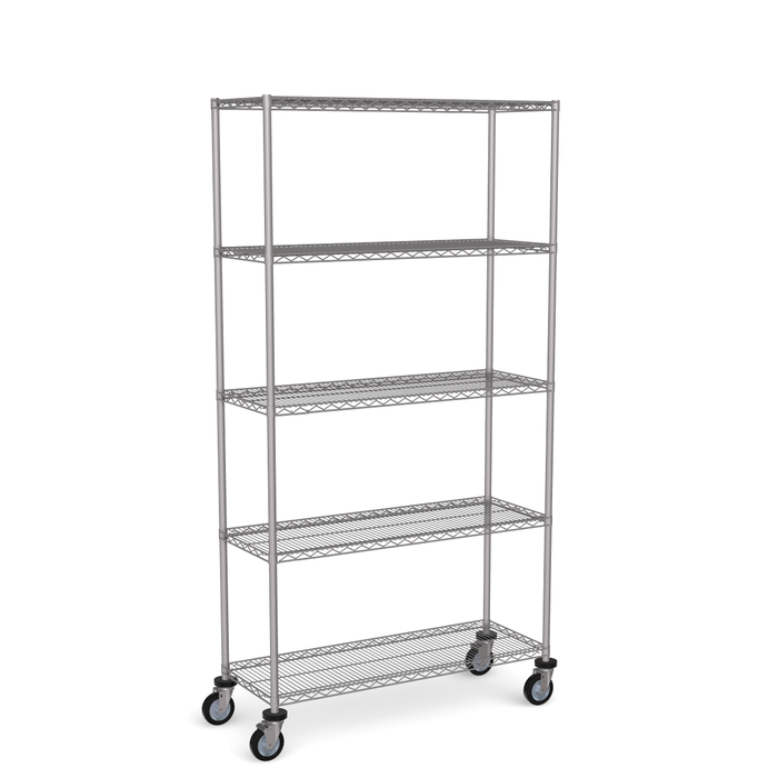 Stainless Steel Wire Shelving - Mobile Unit 1950mm High