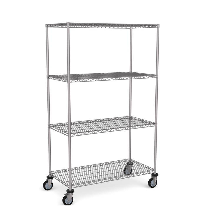 Stainless Steel Wire Shelving - Mobile Unit 1800mm High