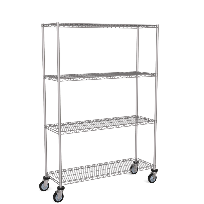 mobile 4 tier wire shelving