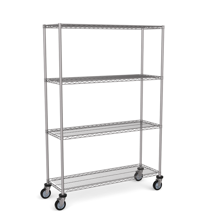 Stainless Steel Wire Shelving - Mobile Unit 1800mm High