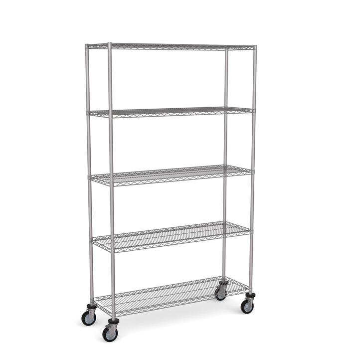 Stainless Steel Wire Shelving - Mobile Unit 1950mm High