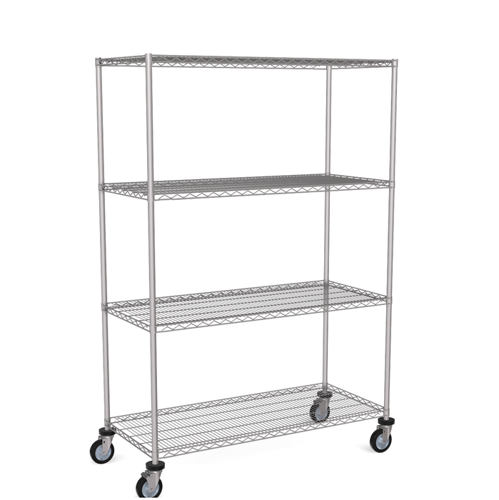 mobile 4 tier wire shelving