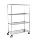 mobile 4 tier wire shelving