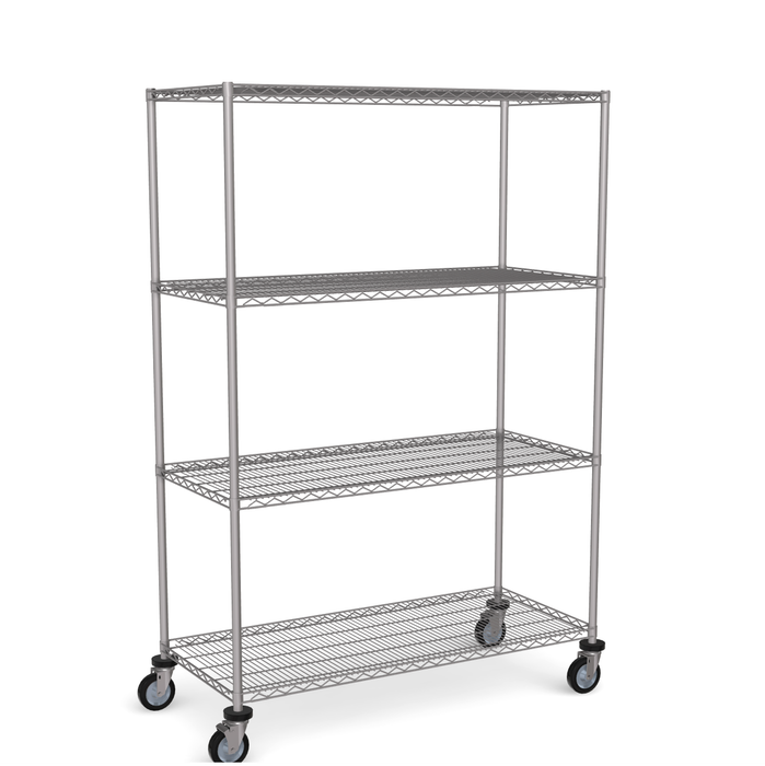 Stainless Steel Wire Shelving - Mobile Unit 1800mm High