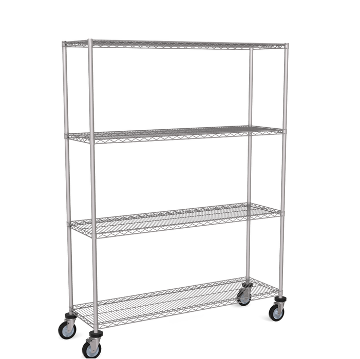 mobile 4 tier wire shelving