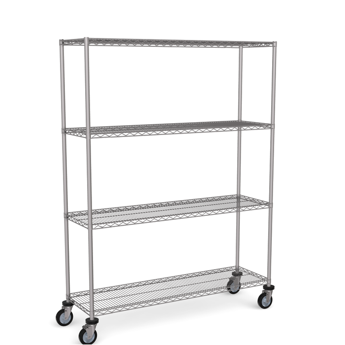 Stainless Steel Wire Shelving - Mobile Unit 1800mm High