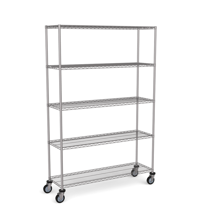 Stainless Steel Wire Shelving - Mobile Unit 1950mm High