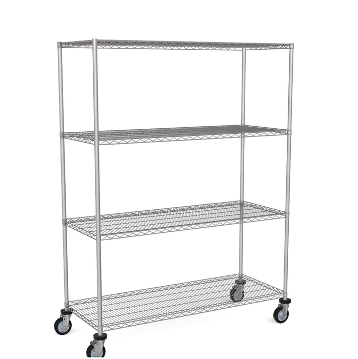 mobile 4 tier wire shelving