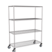 mobile 4 tier wire shelving