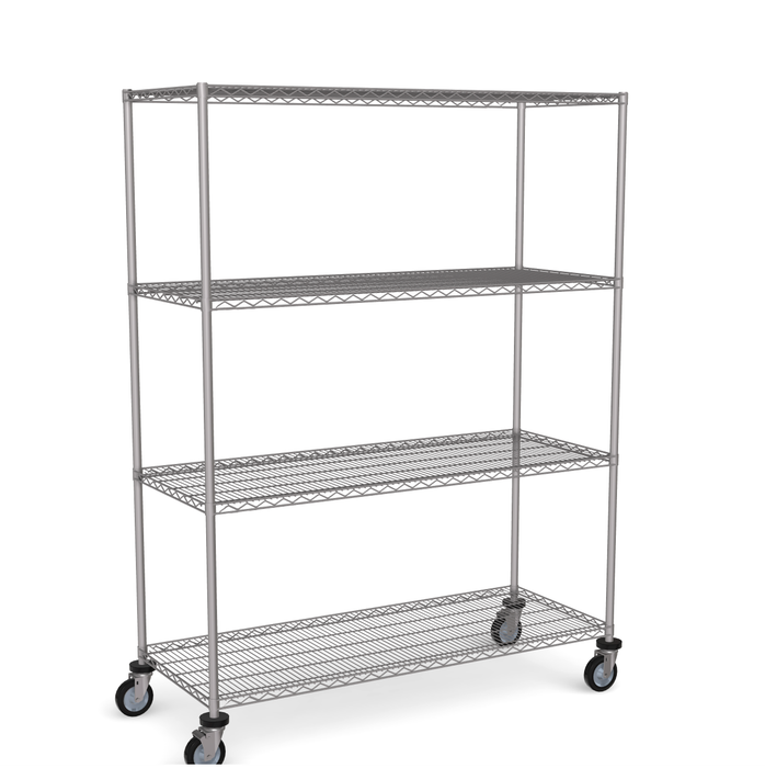 Stainless Steel Wire Shelving - Mobile Unit 1800mm High