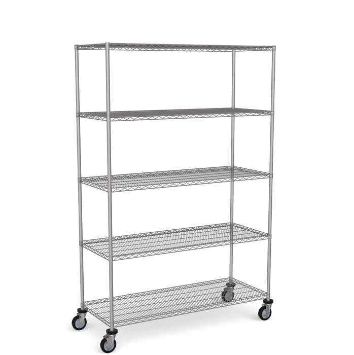 Stainless Steel Wire Shelving - Mobile Unit 1950mm High