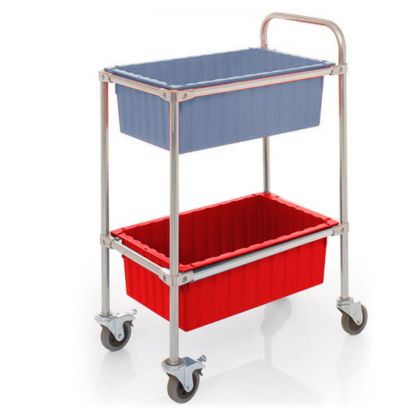 2 shelf mobile box trolley