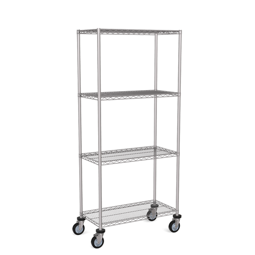 mobile 4 tier wire shelving