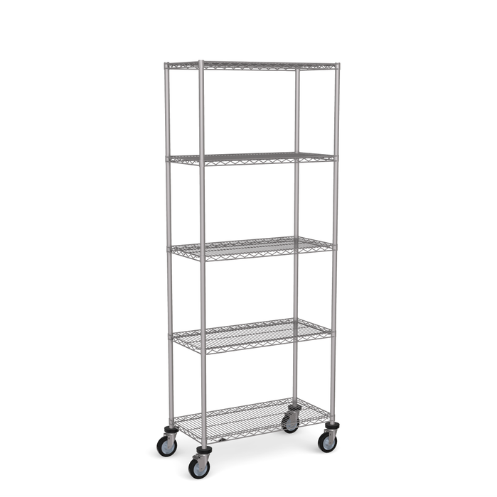 Stainless Steel Wire Shelving - Mobile Unit 1950mm High