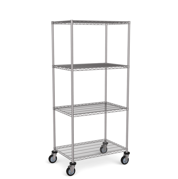 Stainless Steel Wire Shelving - Mobile Unit 1800mm High