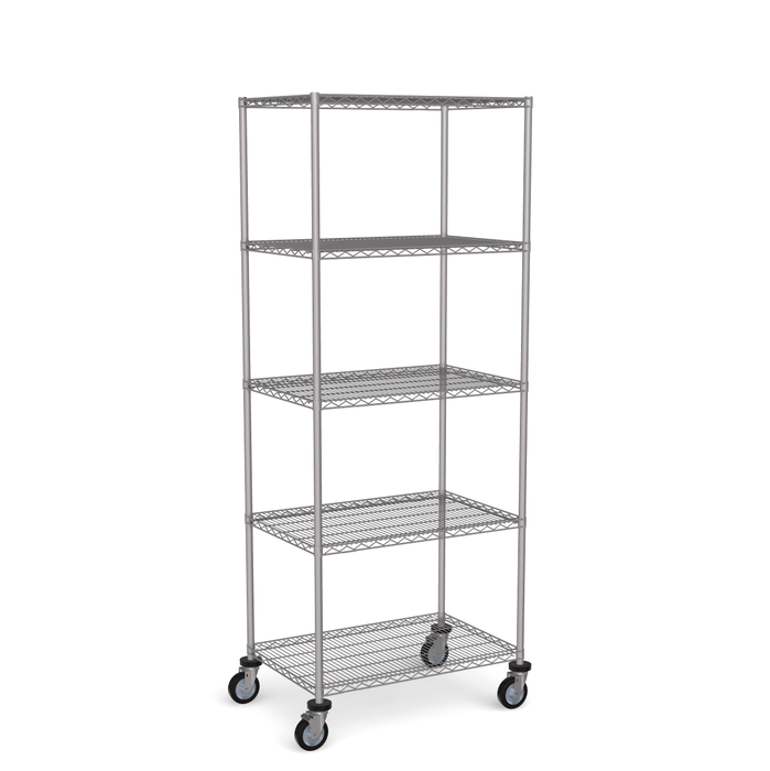 Stainless Steel Wire Shelving - Mobile Unit 1950mm High