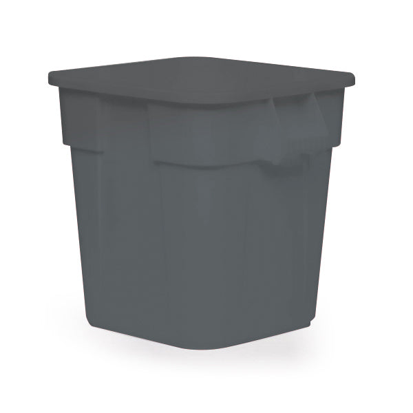 Grey rectangular bin with handles