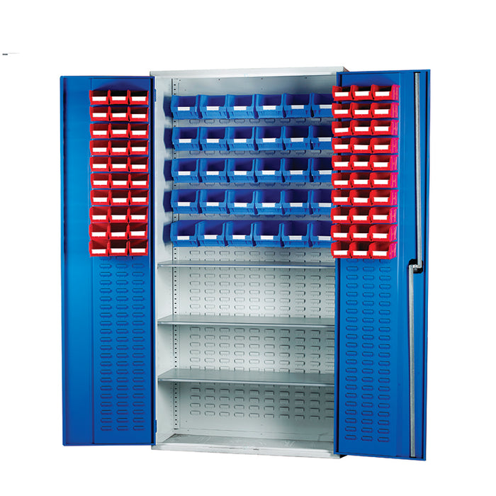 Louvred Panel 2000mm Small Parts Cabinet with Bin Kit