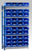 Single Extension Bay Shelving with Bin Kits Blue