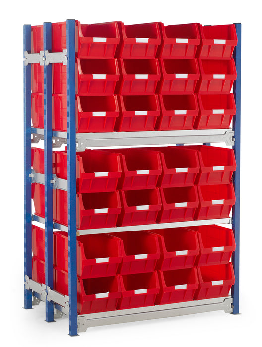 Double Starter Bay Shelving with Bin Kits