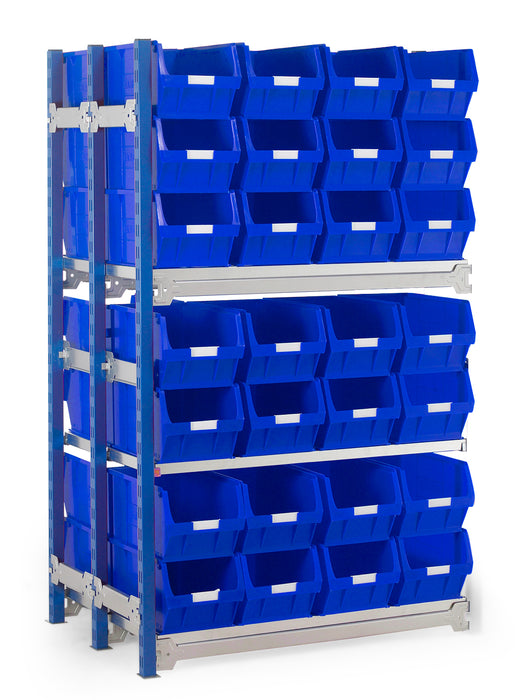 Double Extension Bay Shelving with Bin Kits