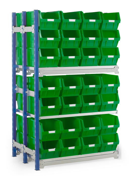 Double Extension Bay Shelving with Bin Kits