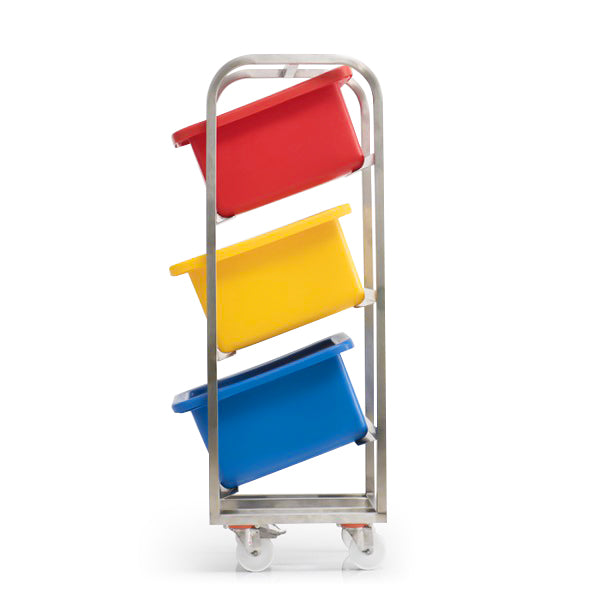 Stainless steel food bin trolley