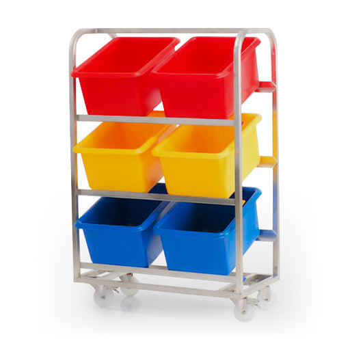 Steel 6 storage box trolley