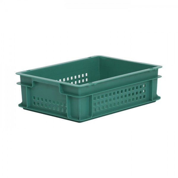 Euro size plastic stacking box in green