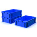 Blue Euro size stacking containers