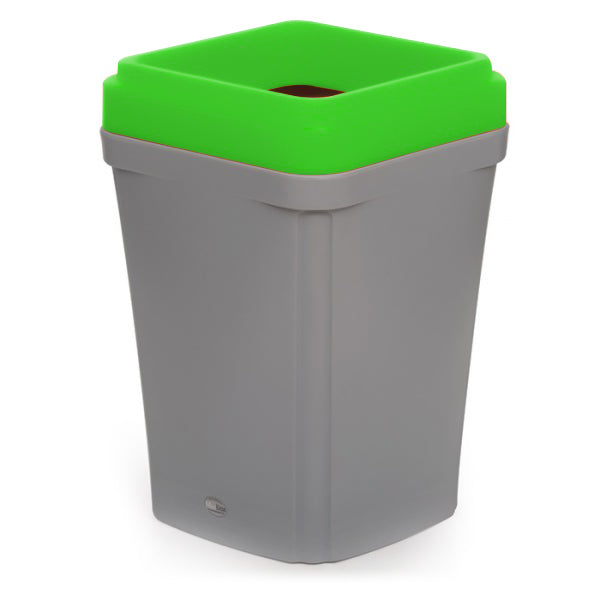 Colour coded open top green bin