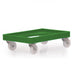 Euro sized green heavy duty plastic dolly with castors