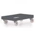 Euro sized grey heavy duty plastic dolly with castors