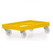 Euro sized yellow heavy duty plastic dolly with castors