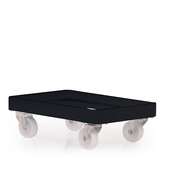 black mobile box dolly