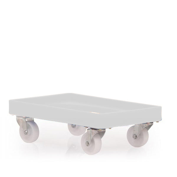 Euro size heavy duty stacking box dolly white