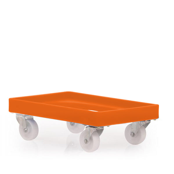 Euro size heavy duty stacking box dolly orange