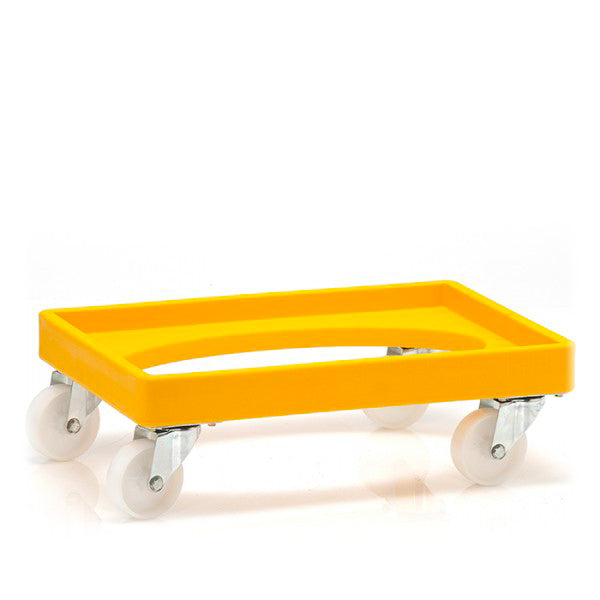 Euro size heavy duty stacking box dolly yellow