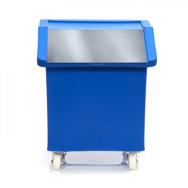 Ingredients bin open front food container with wheels in blue