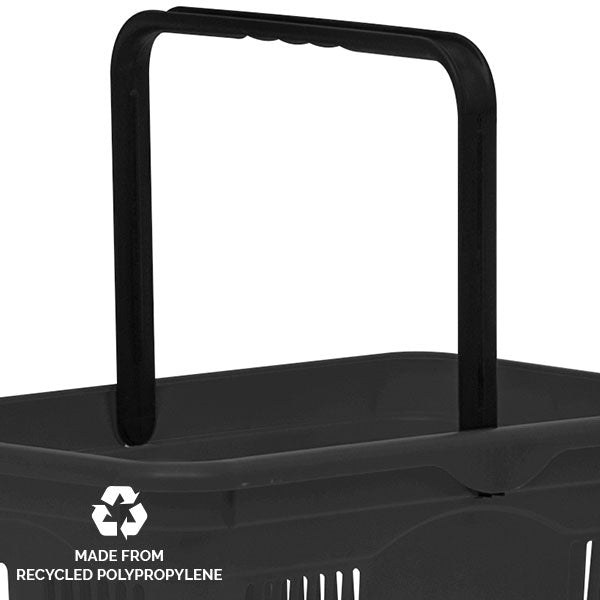 Recycled material black shopping basket handle