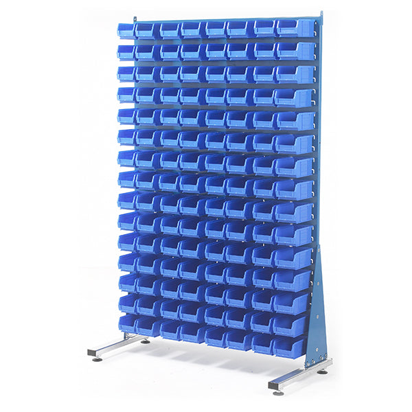 Free-Standing Louvred Panels with Bins Blue